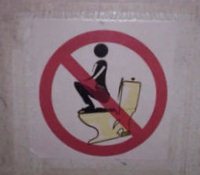 No Squatting on Chinese Toilet
