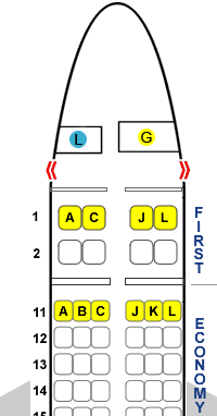 Air China Airbus A319 Seating Plan