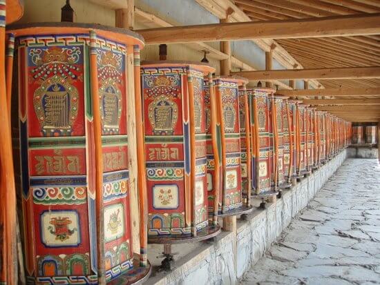 Prayer Wheels at the Monastery in Xiahe