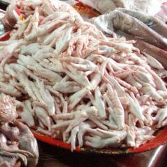 Raw chicken feet