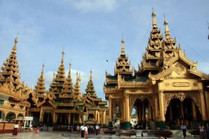 dusk at the shwedagon pagoda – yangon, myanmar – you're