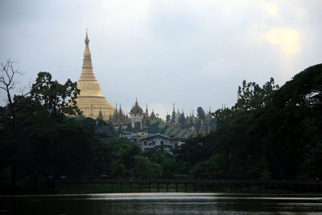 Shwedagon Pagoda from the Lake