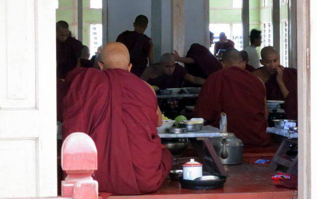 Amarapura Monks eating in silence