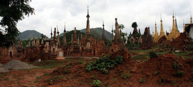 Stupas in various states of disrepair