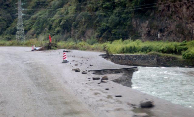 Broken road in Sichuan