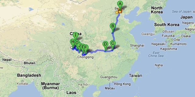 China Road Trip Map