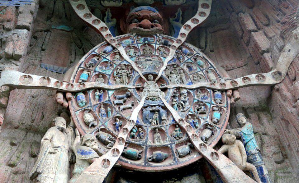 Anicca holding the Buddhist Wheel of Life