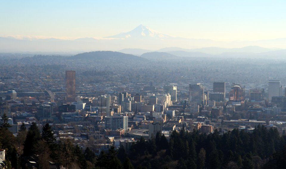 Mount Hood viewed from Pittock Mansion