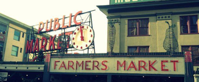 Pike Place Market sign & clock