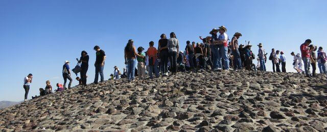 On top of the Pyramid of the Sun in Teotihuacan