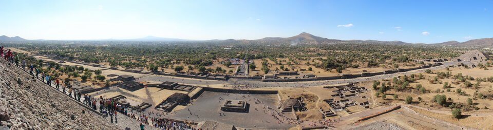 Panorama from the top of the Pyramid of the Sun in Teotihuacan