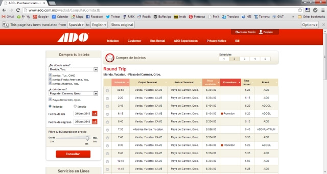 ADO Bus Timetable