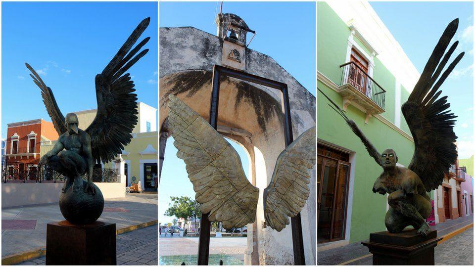 Collage of modern art on the streets of Campeche