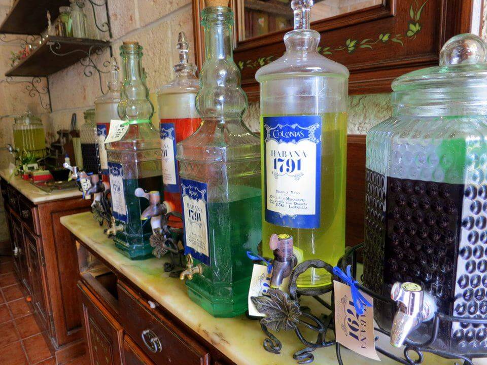 Bottles in a Havana perfume shop