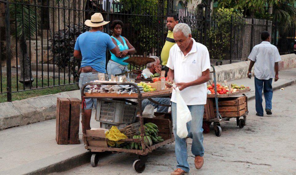 Street-side fruit stall in Havana