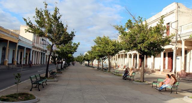 Wide leafy streets in Cienfuegos Cuba