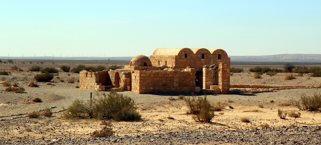 Walking towards Qasr Amra