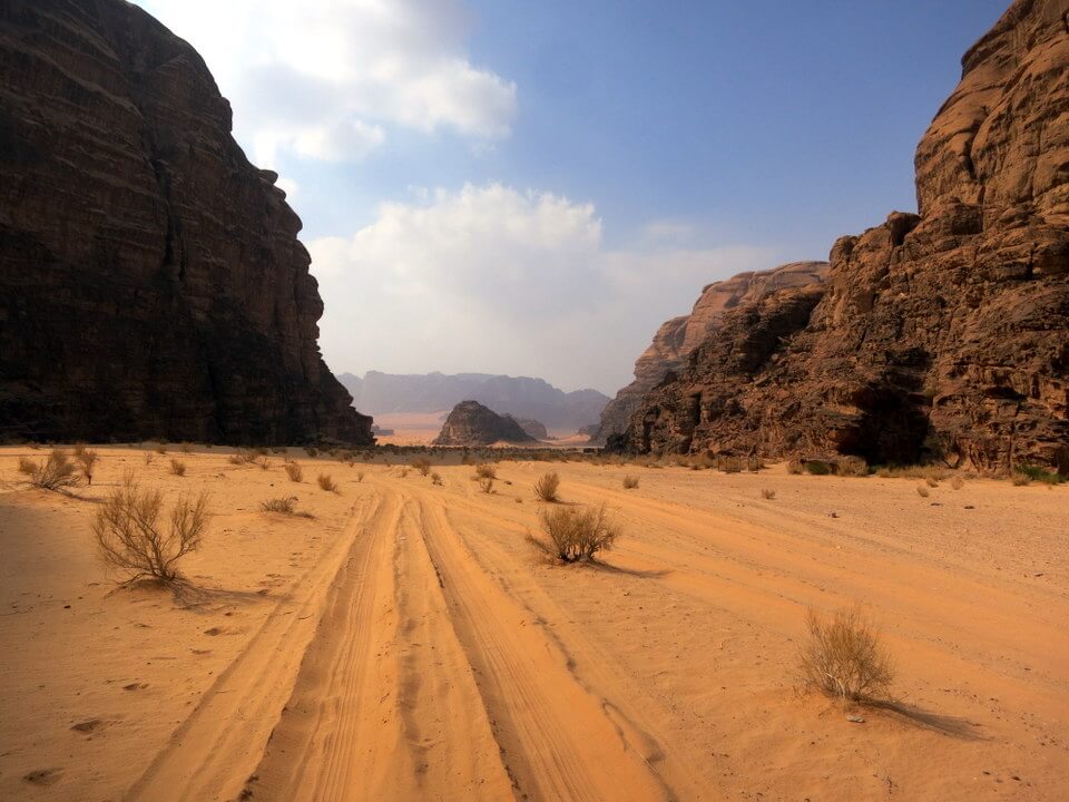 Driving through Wadi Rum