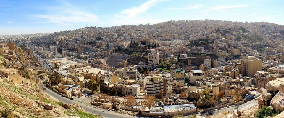 Looking down at the ampitheatre from the Amman Citadel