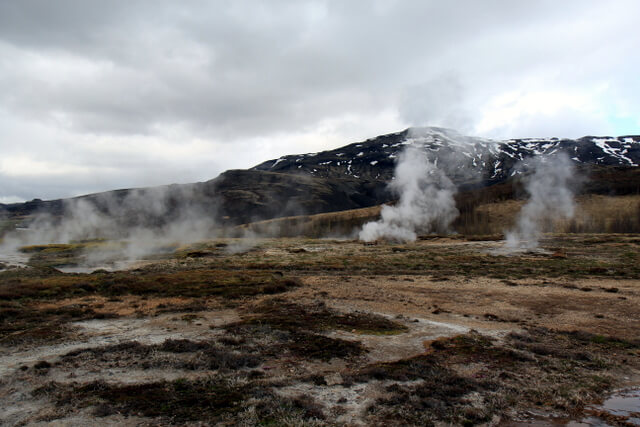 The different geyers at Geysir