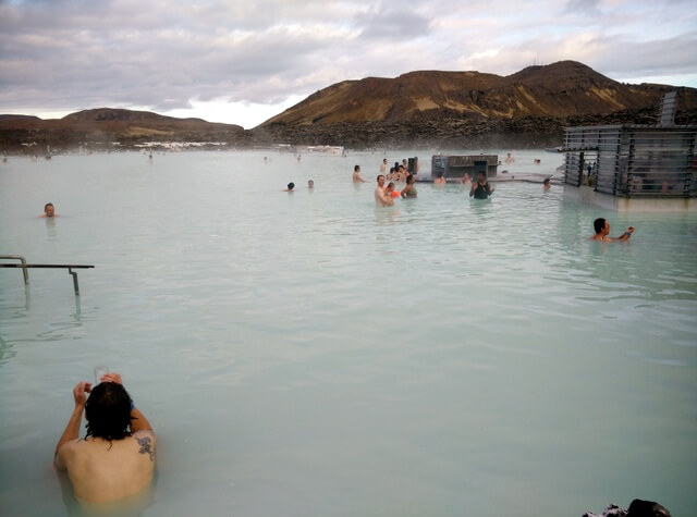 Bathers enjoying the Blue Lagoon