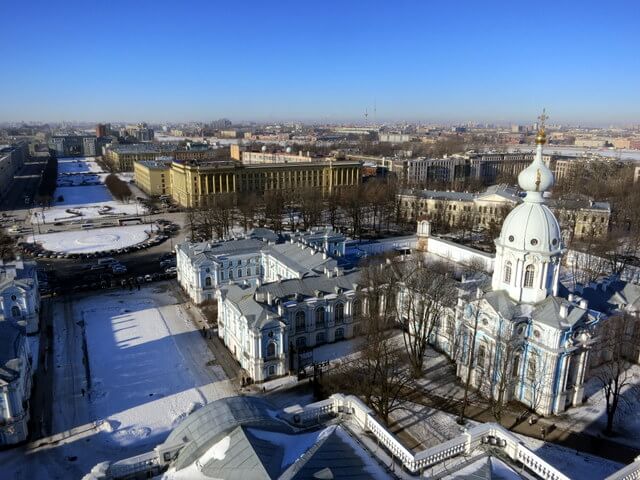 Looking down from the bell tower